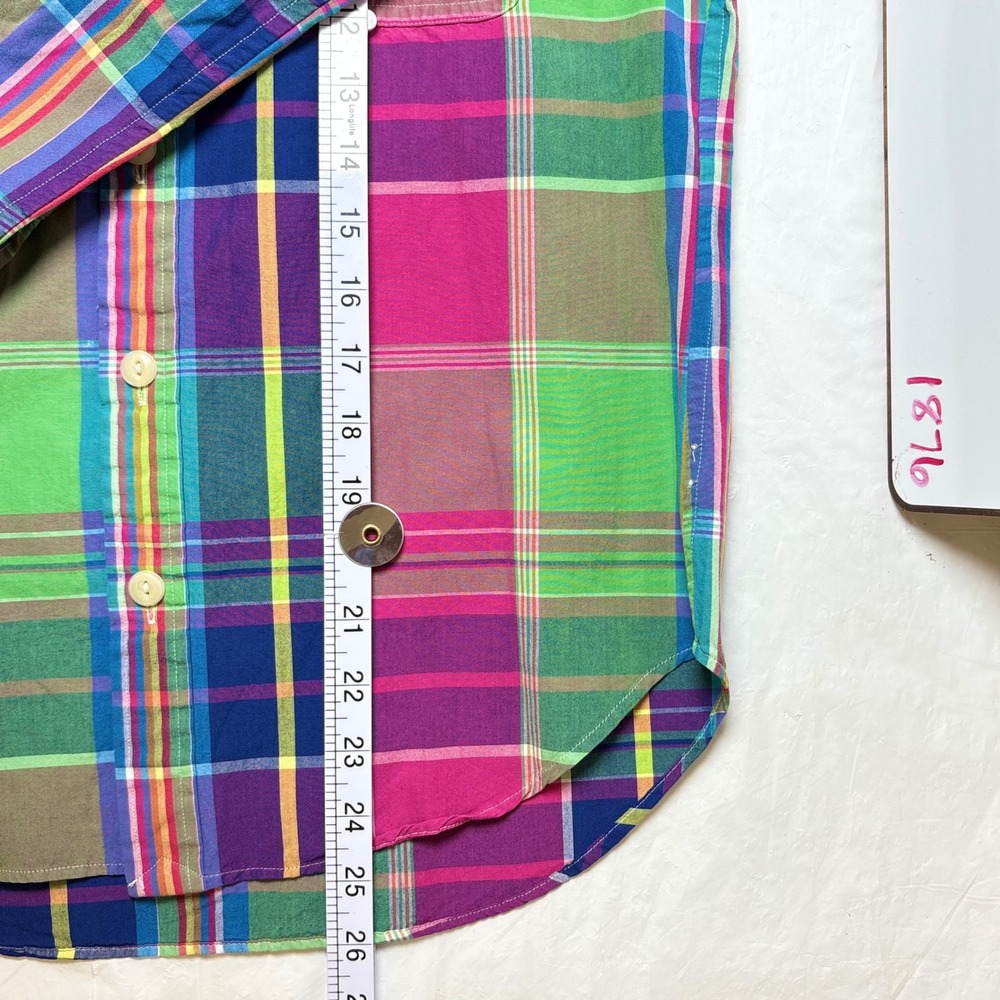 Polo Ralph Lauren Mens XS Pink Green Blue Plaid Cotton Button Down Shirt - Picture 11 of 12